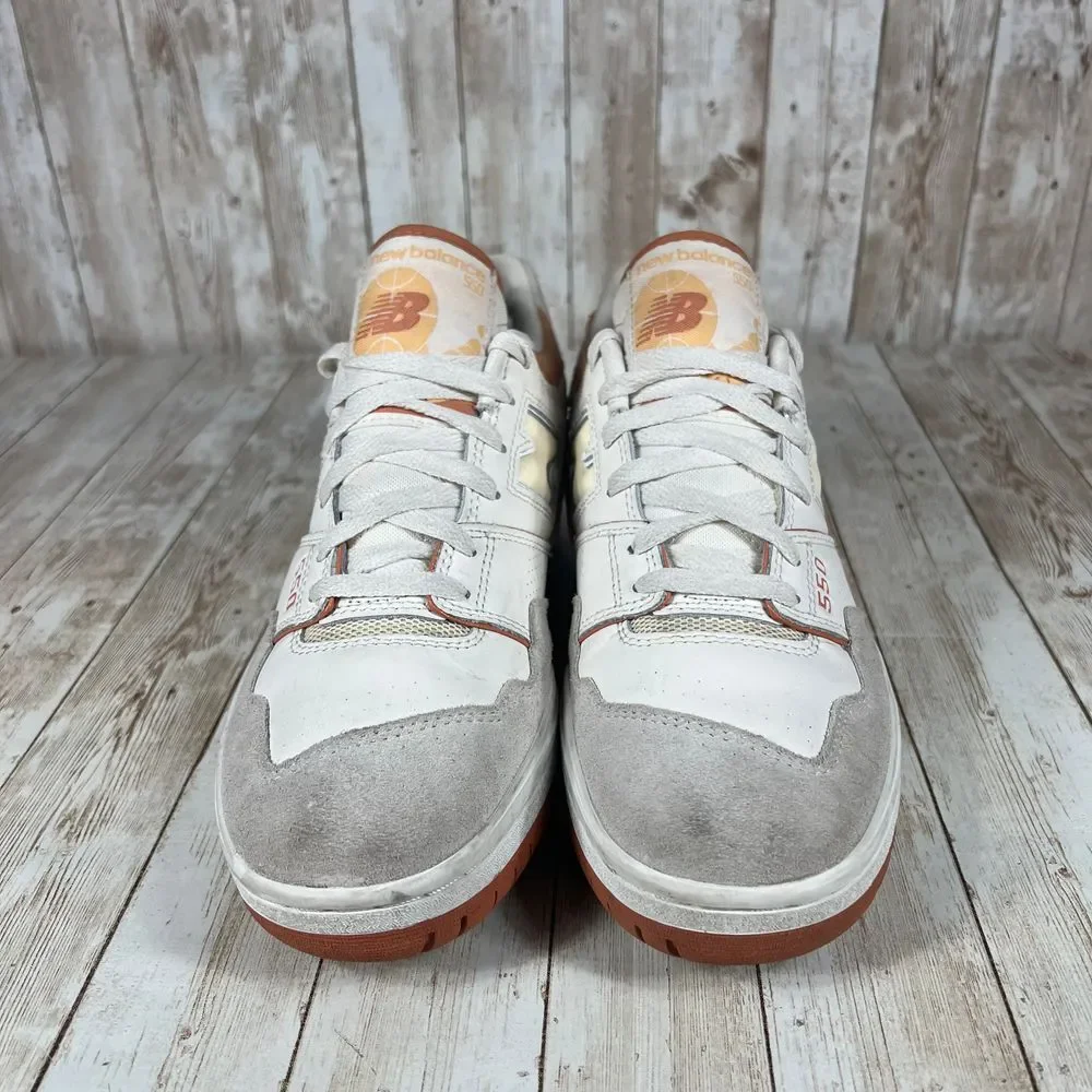 New Balance 550 White‎ Brown Tan Retro Basketball Sneakers Women's Size 10.5